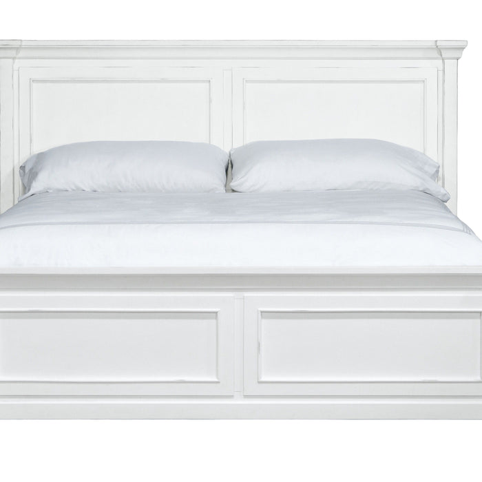 Stoney Creek - King Panel Bed - Weathered White