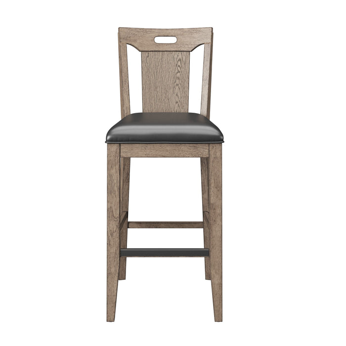 Benton - Slat Back Bar Stool - Brown / Dark