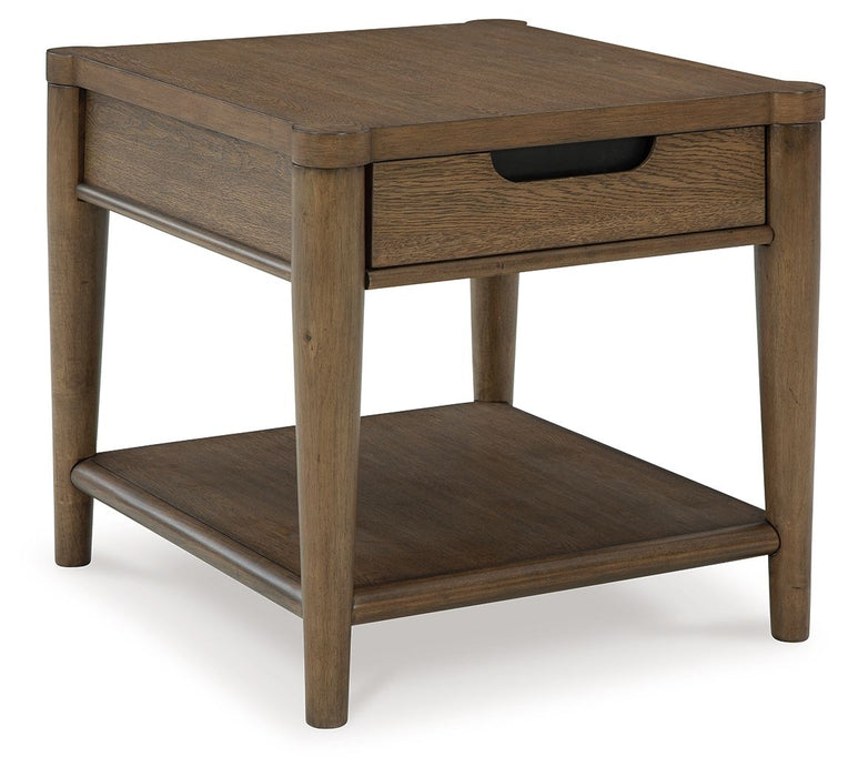 Roanhowe - Rectangular End Table - Brown