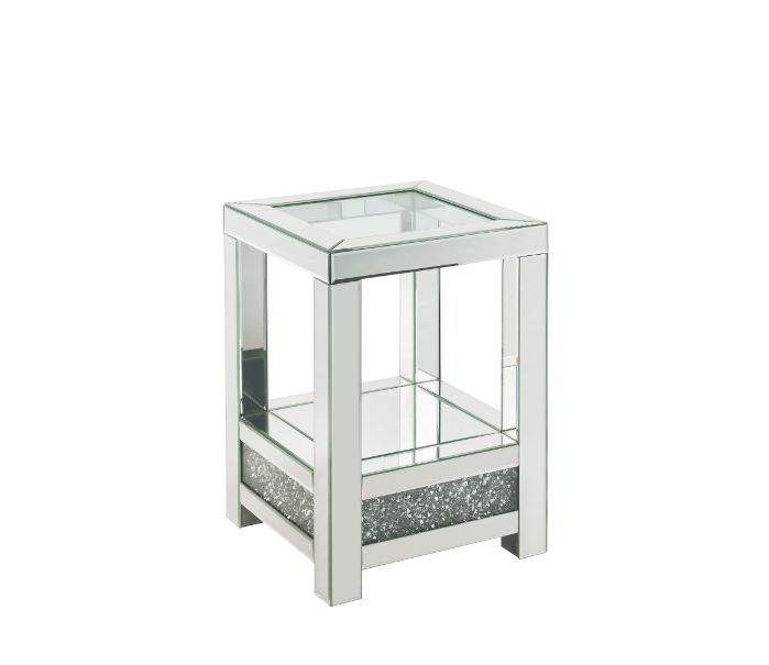 Noralie - End Table - Mirrored & Faux Diamonds - 24"
