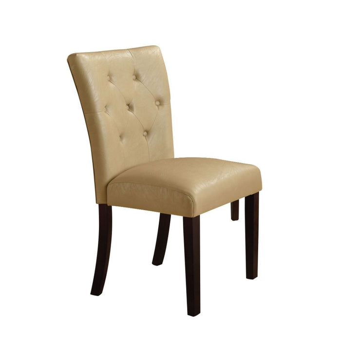 Bethany - Side Chair (Set of 2) - Cream PU & Walnut