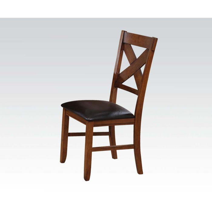 Apollo - Side Chair (Set of 2) - Espresso PU & Walnut