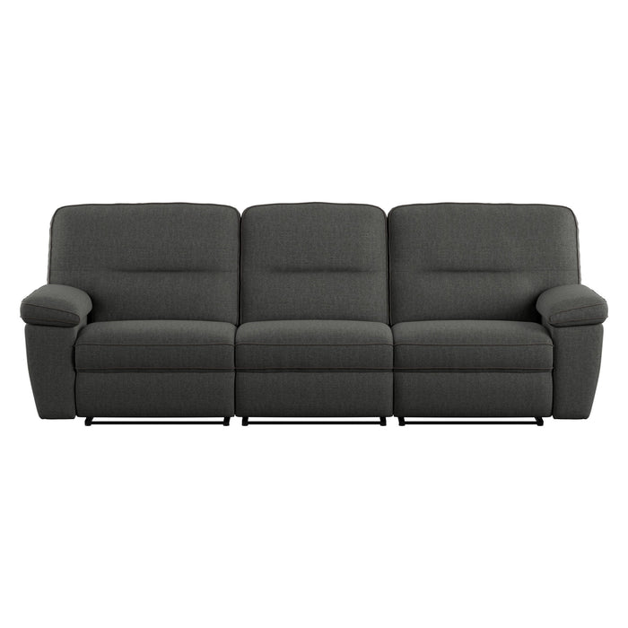 Alberta - 3 Seat Reclining Sofa - Charcoal Gray