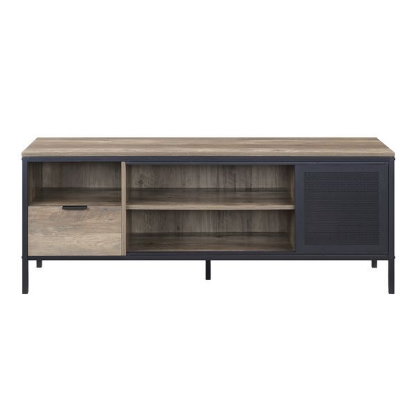 Nantan - TV Stand - Rustic Oak & Black Finish - 21"