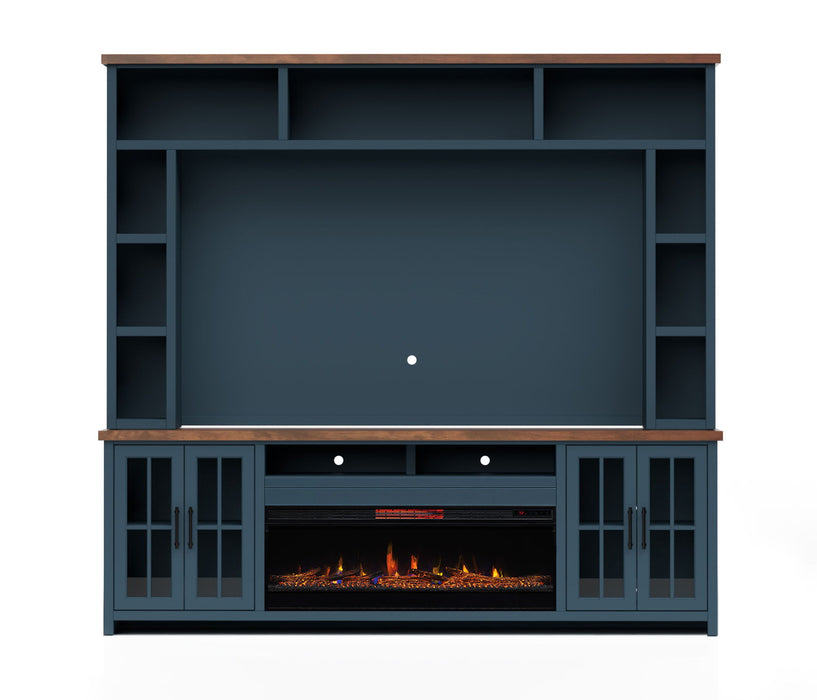 Nantucket - Super Fireplace Center - Blue Denim / Whiskey