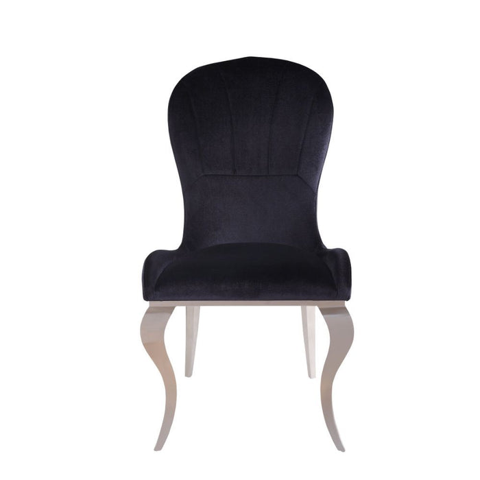 Hiero - Side Chair (Set of 2) - Black Fabric & Stainless Steel