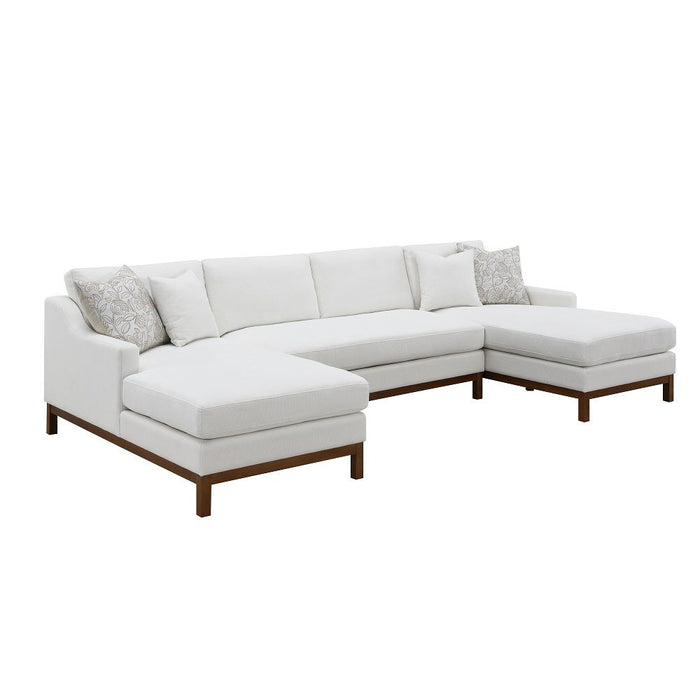 Valiant - Sectional Sofa - Ivory Chenille