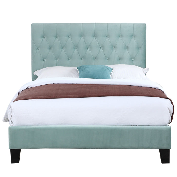 Amelia - Full Upholstered Bed - Light Blue