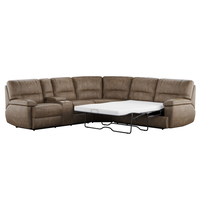 Aurora - Full Sleeper And Power Sectional - Brown