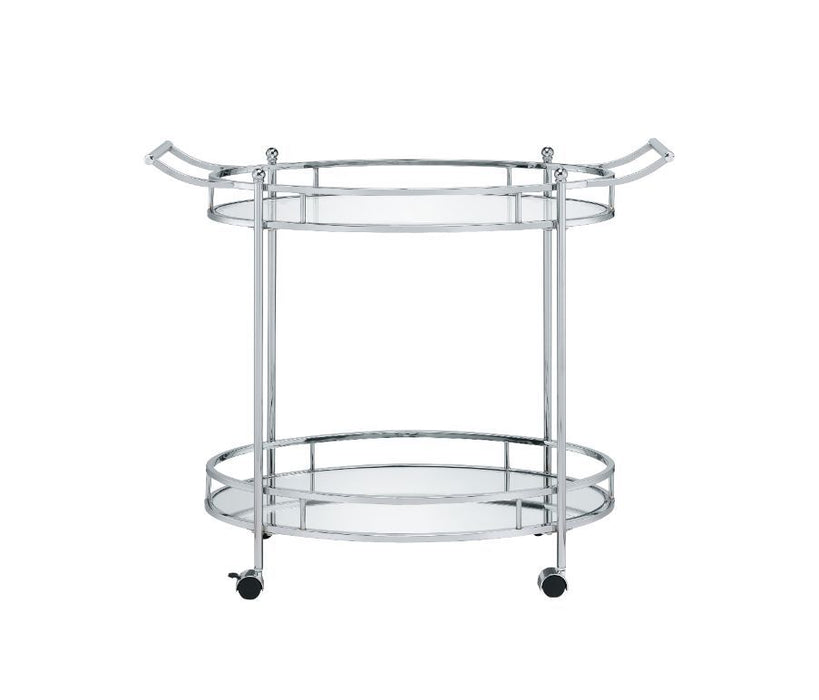 Jinx - Serving Cart - Clear Glass & Chrome Finish