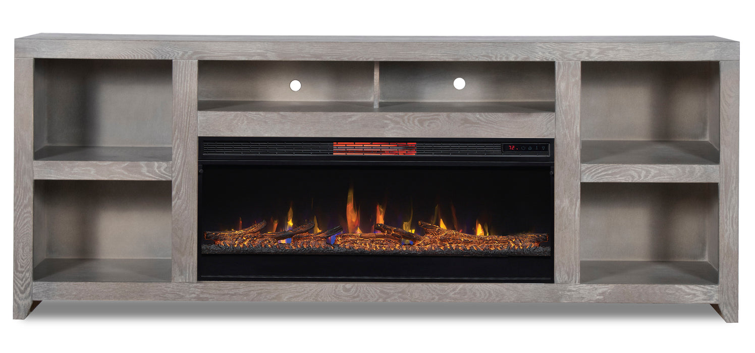 Driftwood - 85" Super Fireplace Console - Driftwood