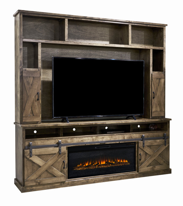 Farmhouse - 66" Fireplace Console - Aged Whiskey