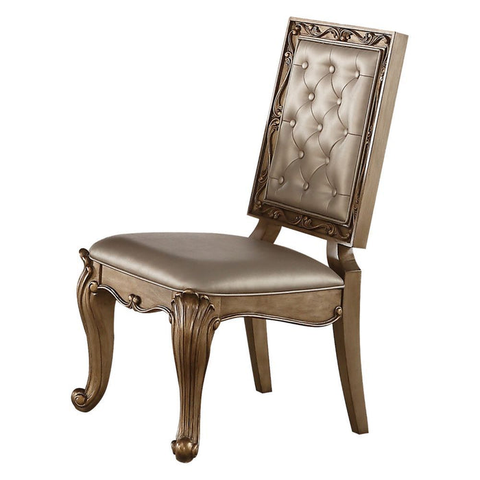 Orianne - Side Chair (Set of 2) - Champagne PU & Antique Gold