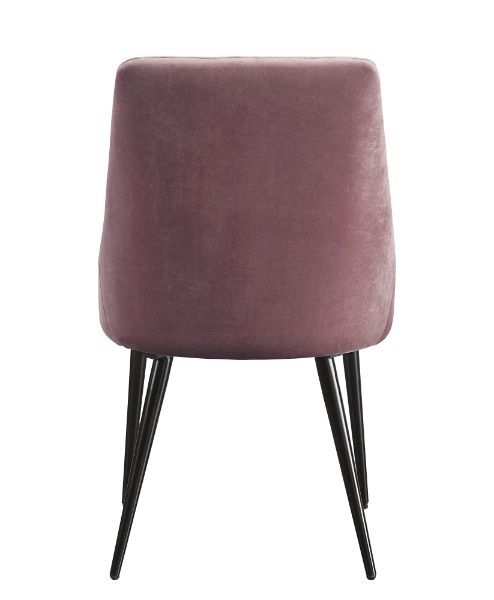 Caspian - Side Chair (Set of 2) - Pink Fabric & Black Finish