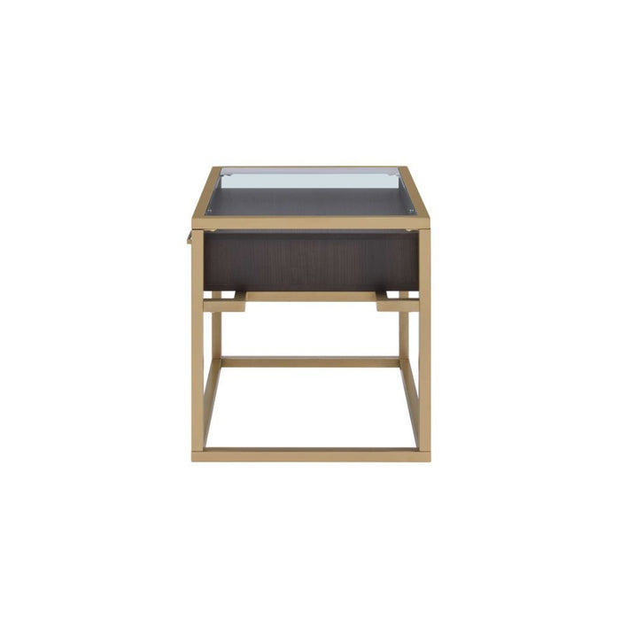 Yumia - End Table - Gold & Clear Glass