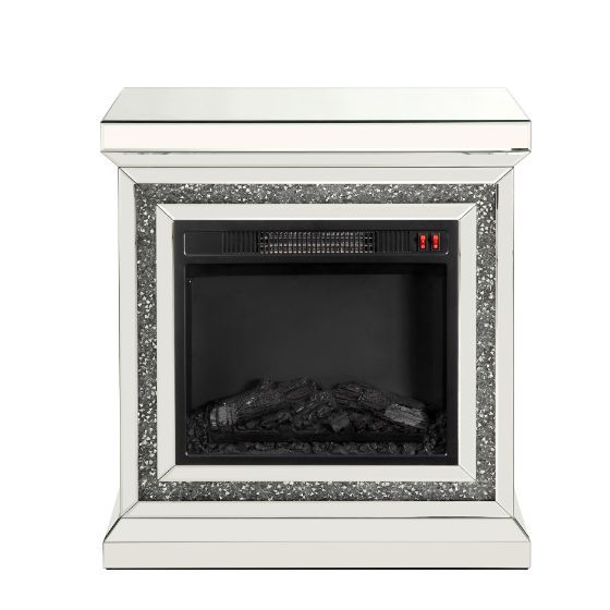 Noralie - Fireplace - Mirrored & Faux Diamonds - 32"