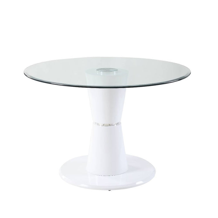 Kavi - Coffee Table - Clear Glass & White High Gloss