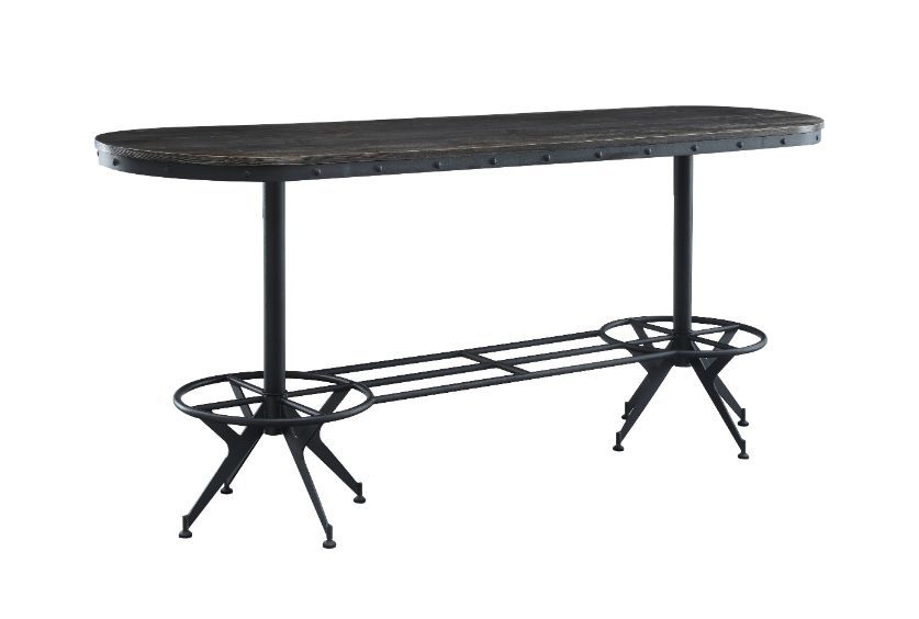Zangief - Counter Height Table - Salvaged Brown & Black Finish