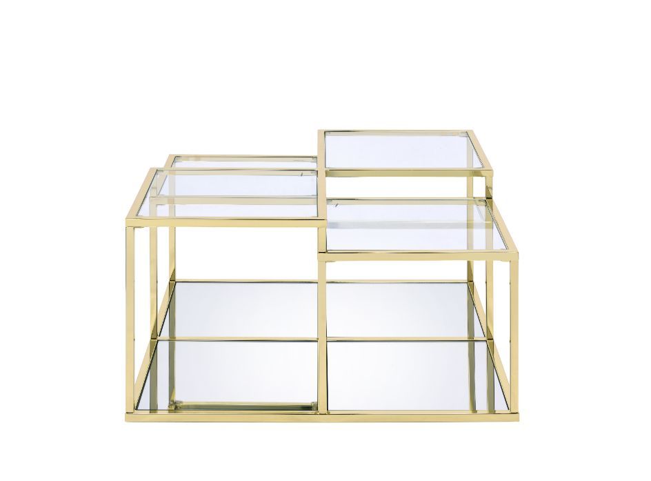Uchenna - Coffee Table - Clear Glass & Gold Finish